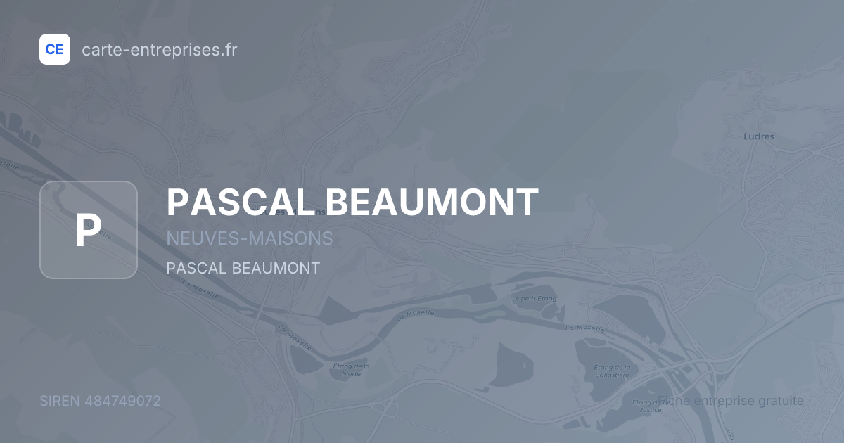 PASCAL BEAUMONT — 484749072 — fiche entreprise