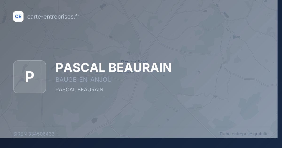 PASCAL BEAURAIN — 334506433 — fiche entreprise