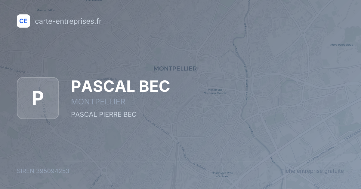 PASCAL BEC — 395094253 — fiche entreprise