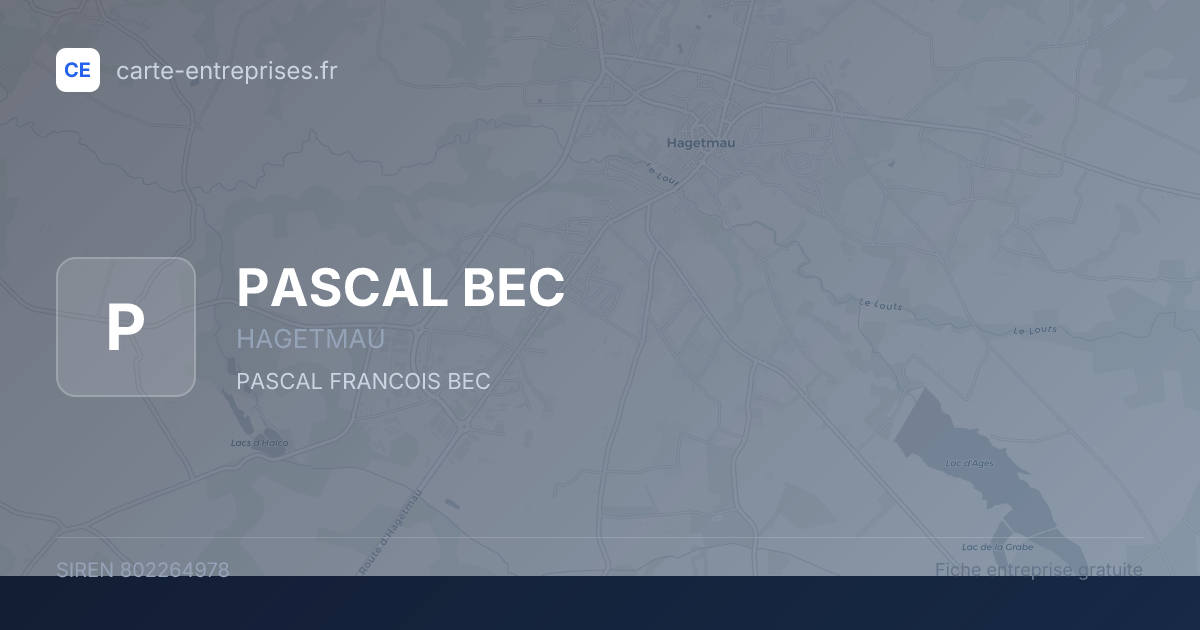 PASCAL BEC — 802264978 — fiche entreprise