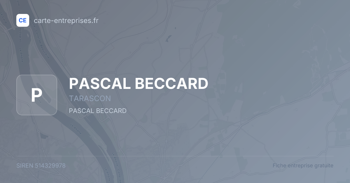 PASCAL BECCARD — 514329978 — fiche entreprise