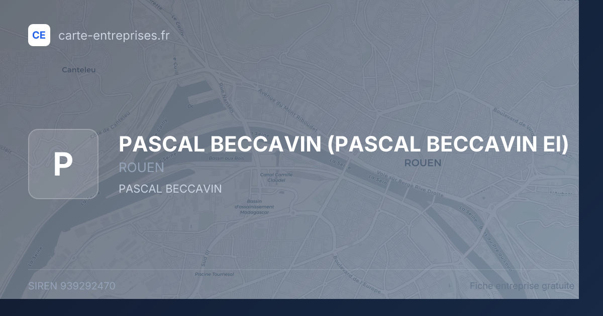 PASCAL BECCAVIN (PASCAL BECCAVIN EI) — 939292470 — fiche entreprise