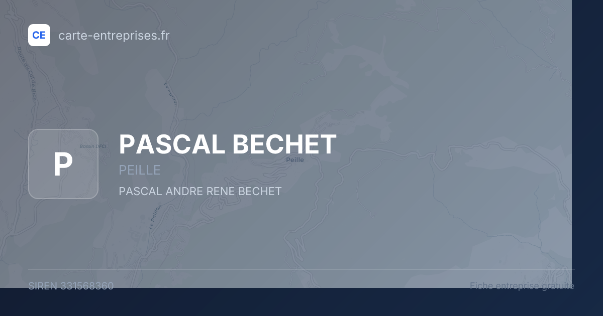 PASCAL BECHET — 331568360 — fiche entreprise