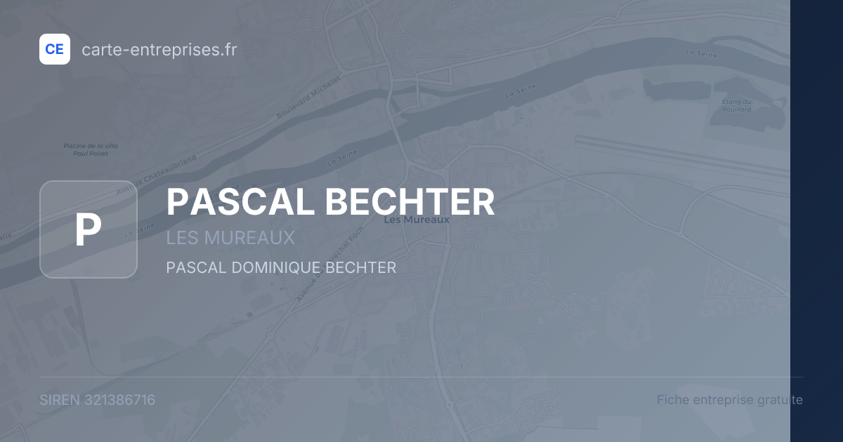PASCAL BECHTER — 321386716 — fiche entreprise