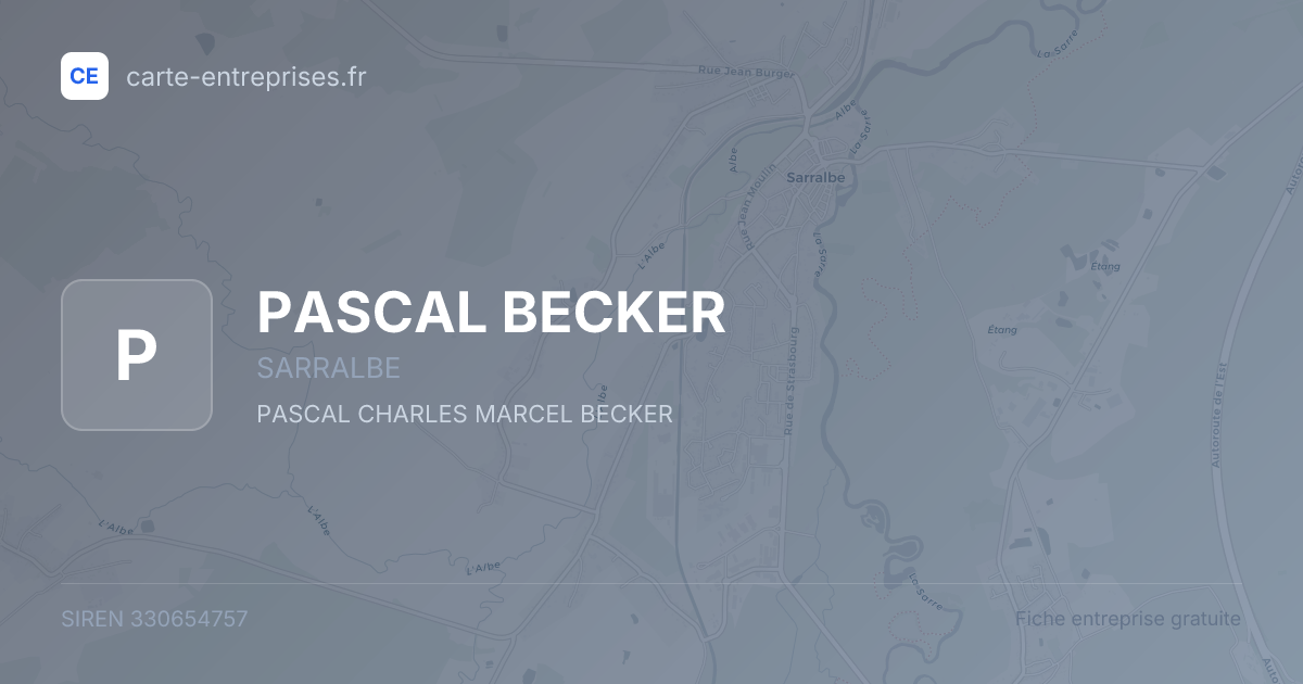 PASCAL BECKER — 330654757 — fiche entreprise