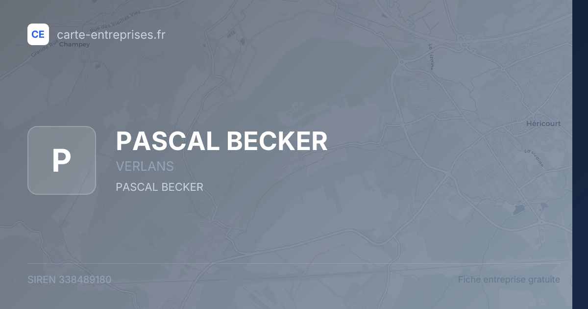 PASCAL BECKER — 338489180 — fiche entreprise