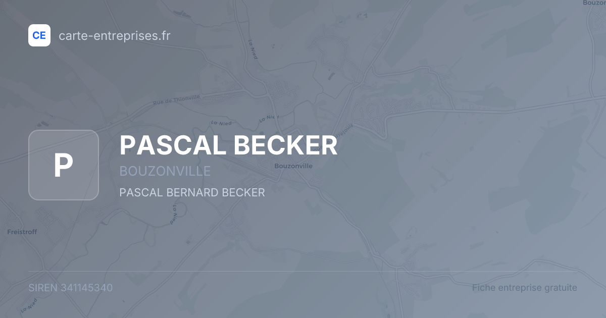 PASCAL BECKER — 341145340 — fiche entreprise