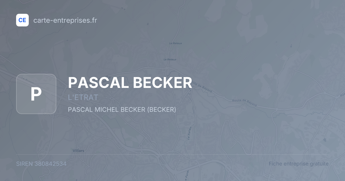 PASCAL BECKER — 380842534 — fiche entreprise
