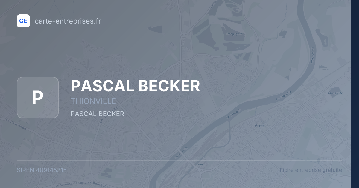 PASCAL BECKER — 409145315 — fiche entreprise