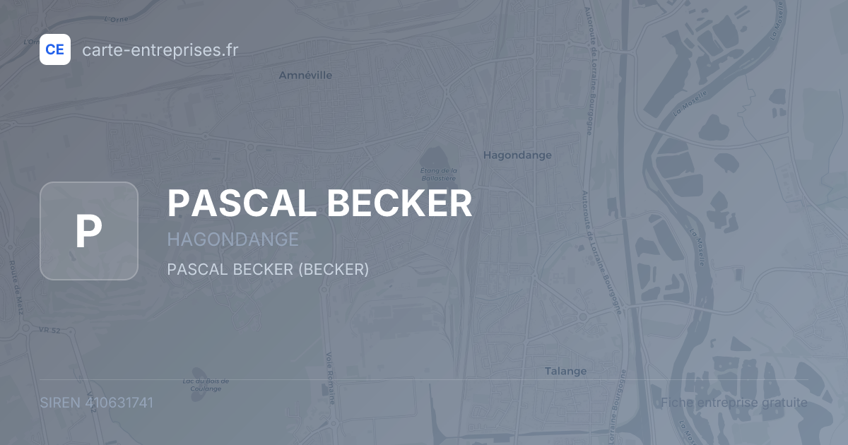 PASCAL BECKER — 410631741 — fiche entreprise