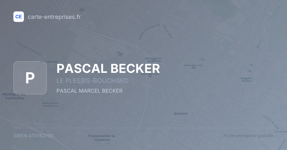 PASCAL BECKER — 413782798 — fiche entreprise