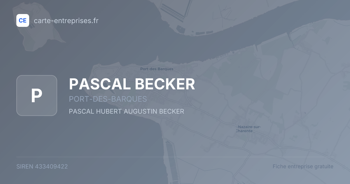 PASCAL BECKER — 433409422 — fiche entreprise