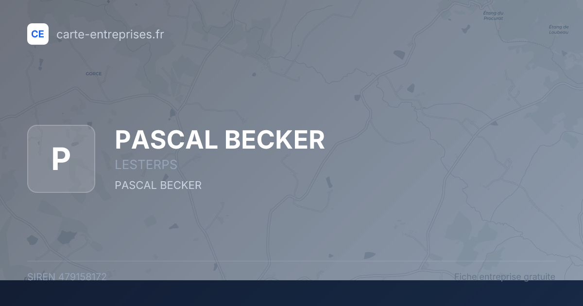 PASCAL BECKER — 479158172 — fiche entreprise