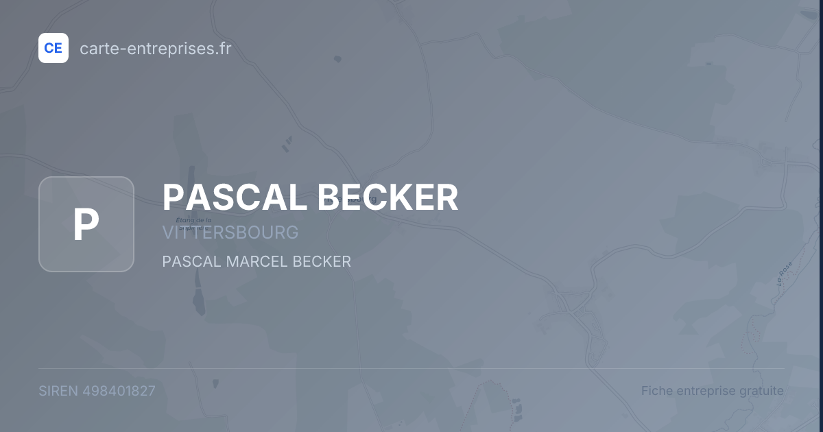 PASCAL BECKER — 498401827 — fiche entreprise