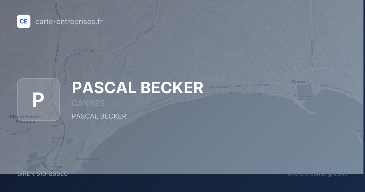 PASCAL BECKER — 519180020 — fiche entreprise