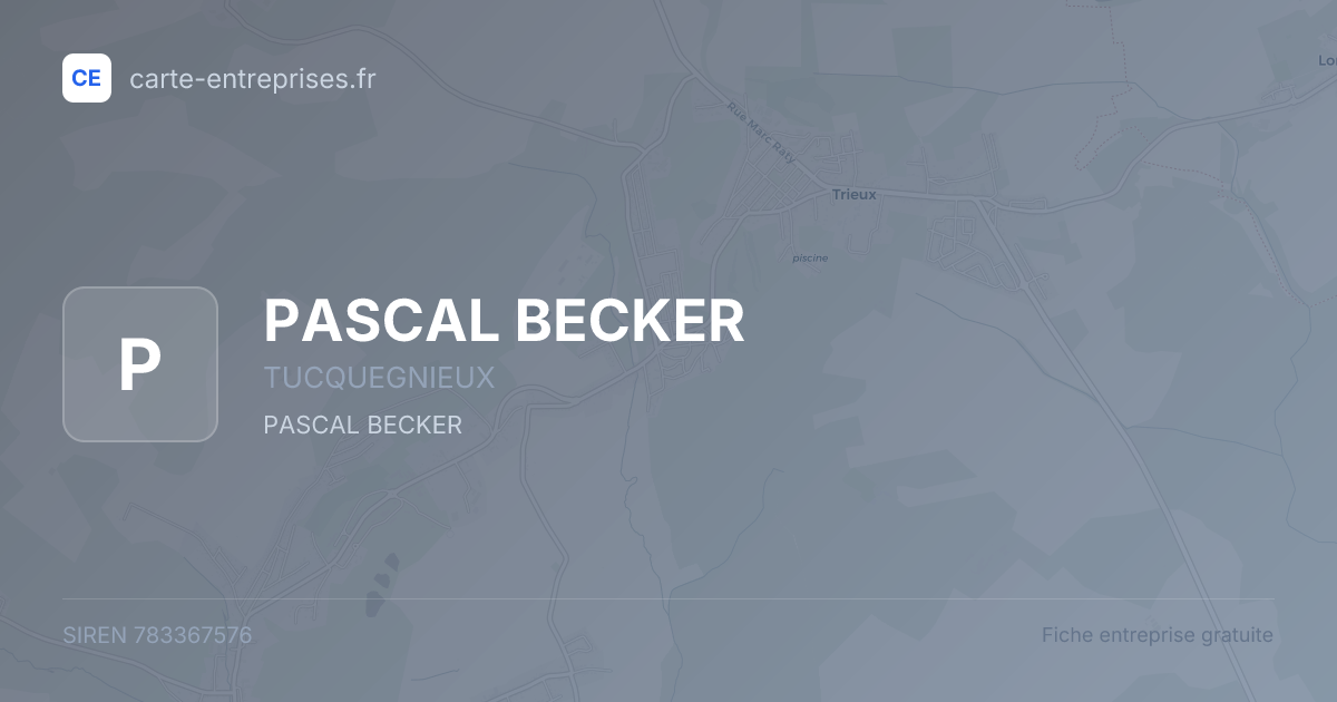 PASCAL BECKER — 783367576 — fiche entreprise
