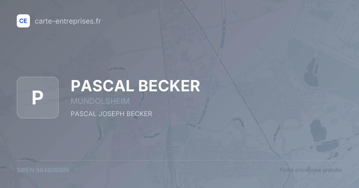 PASCAL BECKER — 984809905 — fiche entreprise