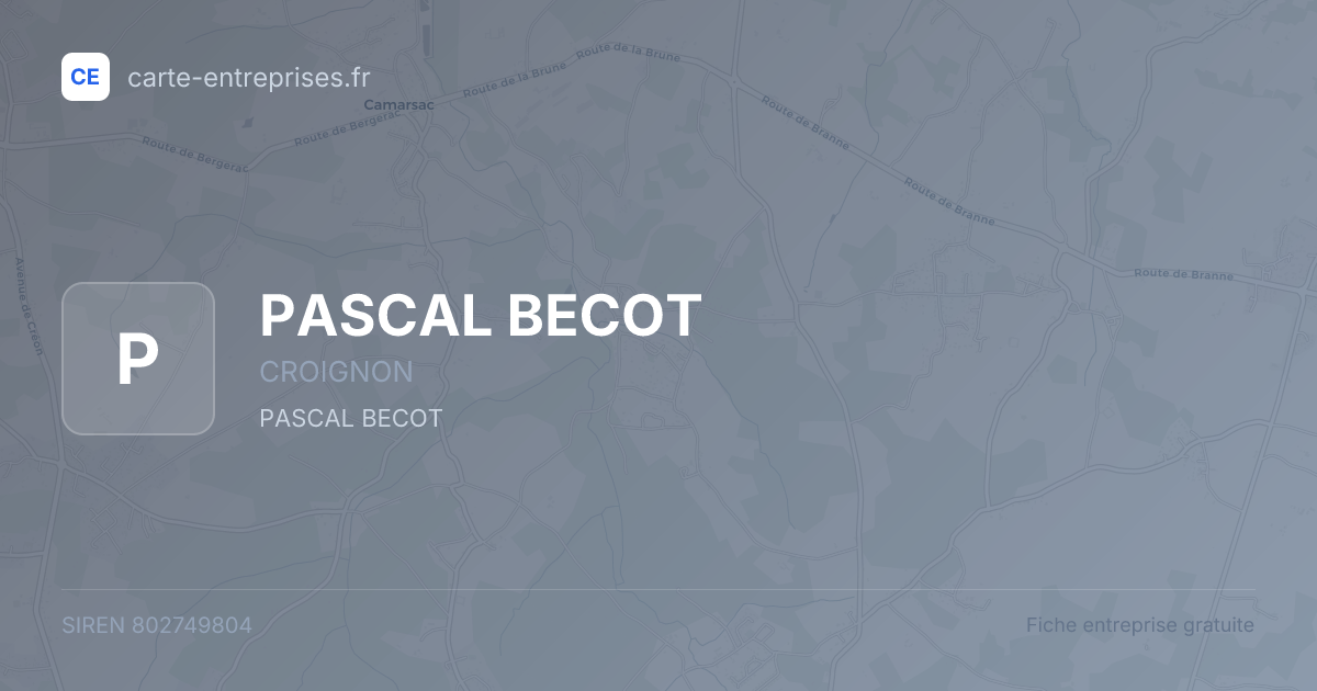 PASCAL BECOT — 802749804 — fiche entreprise