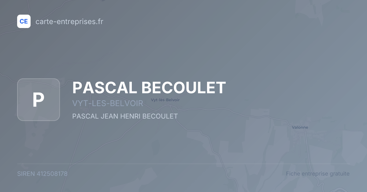 PASCAL BECOULET — 412508178 — fiche entreprise