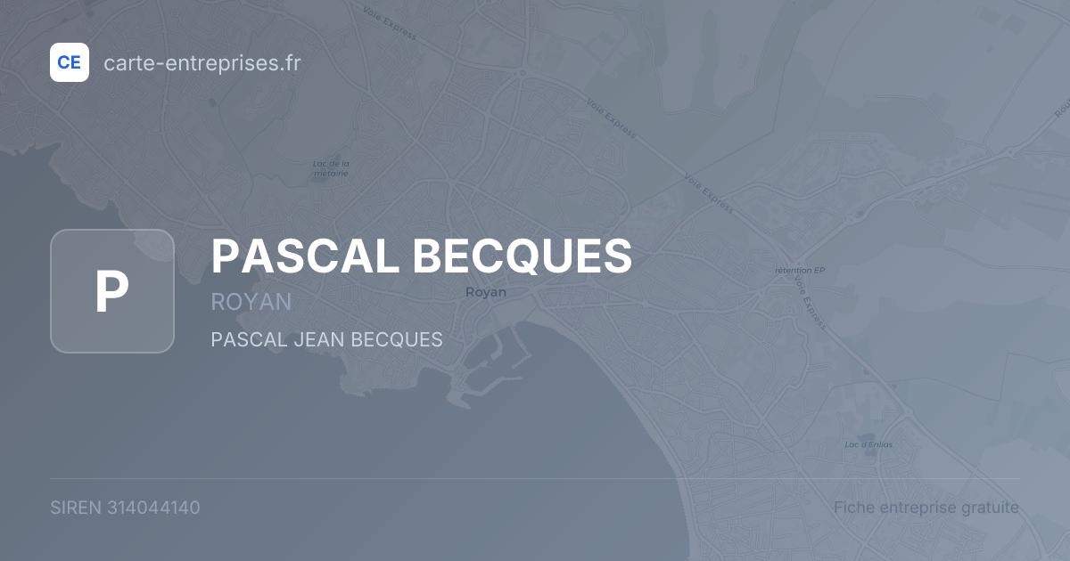 PASCAL BECQUES — 314044140 — fiche entreprise