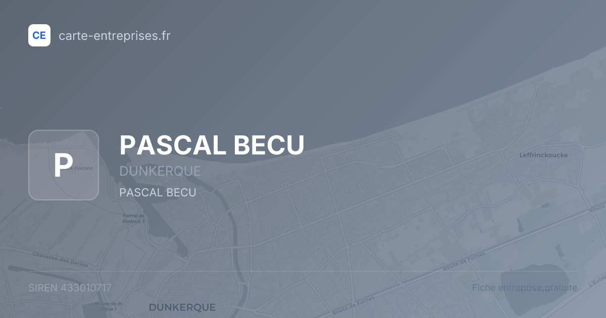 PASCAL BECU — 433010717 — fiche entreprise