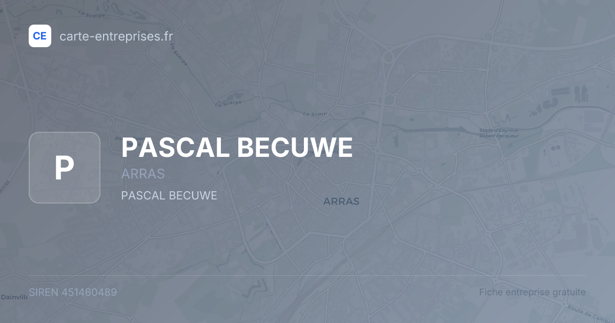 PASCAL BECUWE — 451460489 — fiche entreprise