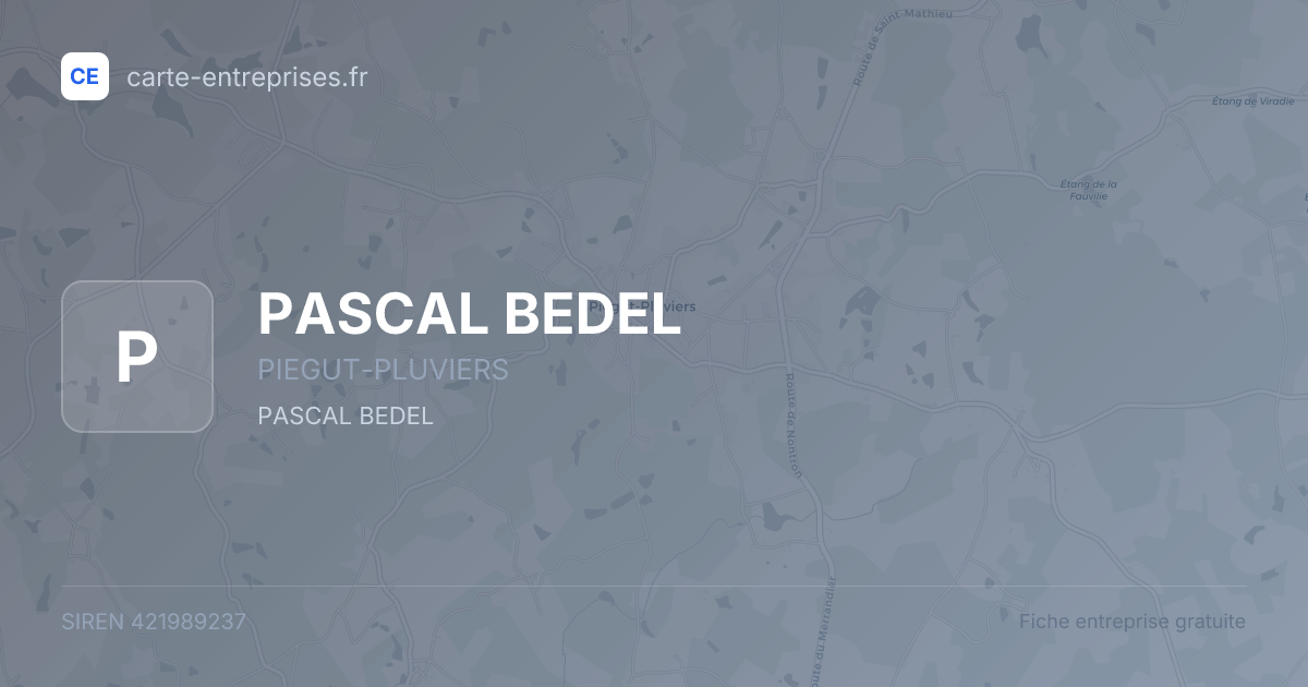 PASCAL BEDEL — 421989237 — fiche entreprise