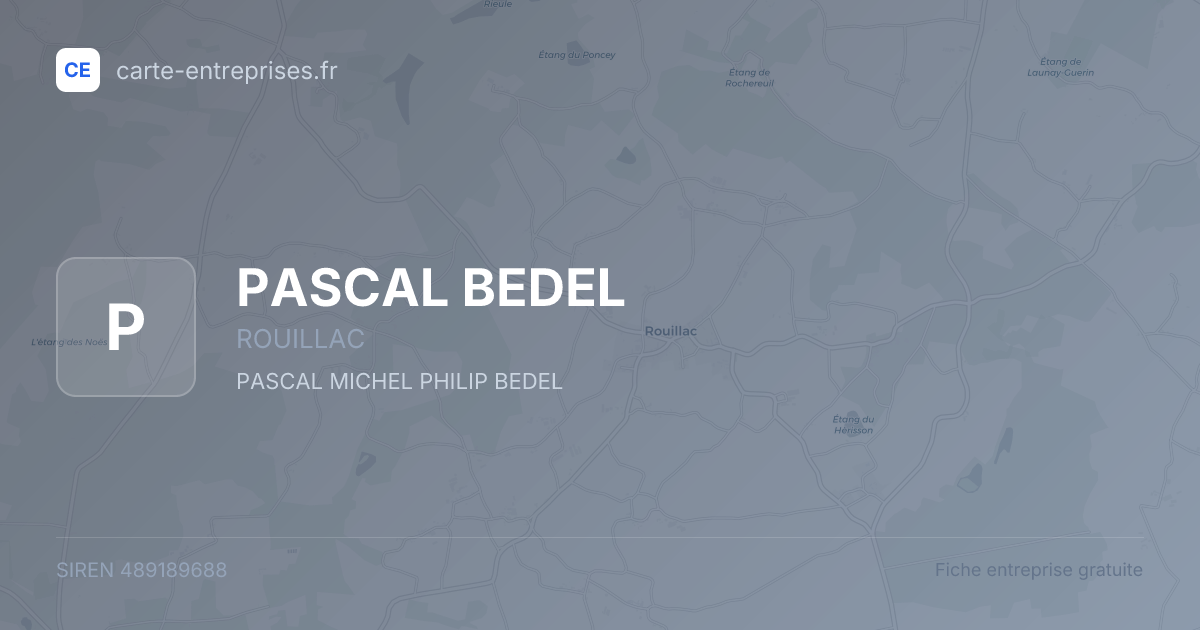 PASCAL BEDEL — 489189688 — fiche entreprise