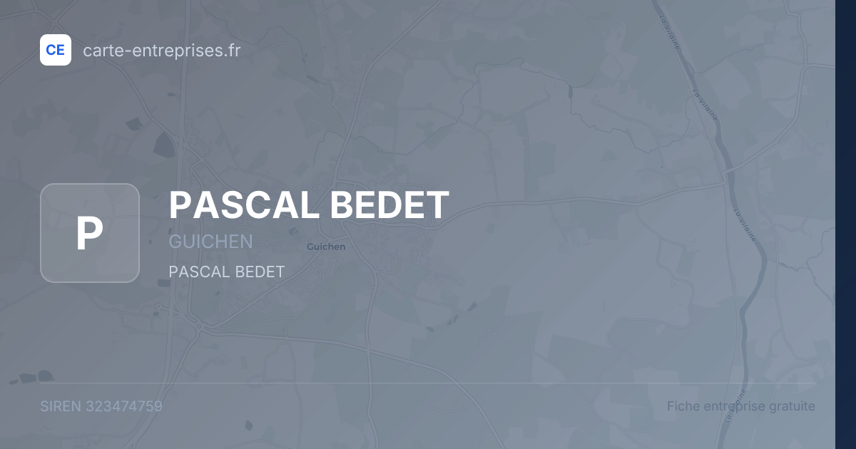 PASCAL BEDET — 323474759 — fiche entreprise