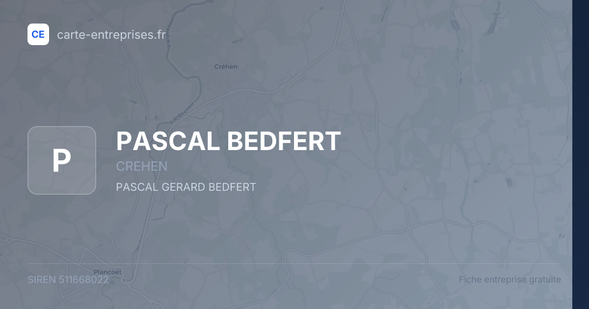 PASCAL BEDFERT — 511668022 — fiche entreprise