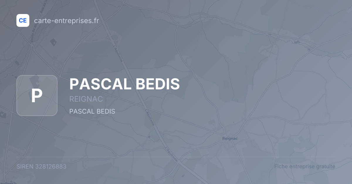 PASCAL BEDIS — 328126883 — fiche entreprise
