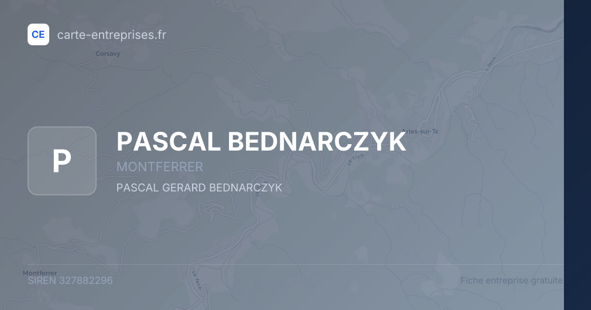 PASCAL BEDNARCZYK — 327882296 — fiche entreprise