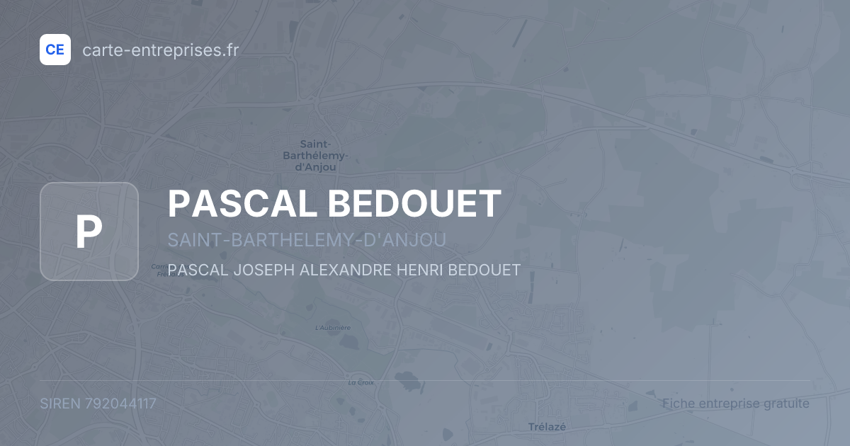 PASCAL BEDOUET — 792044117 — fiche entreprise