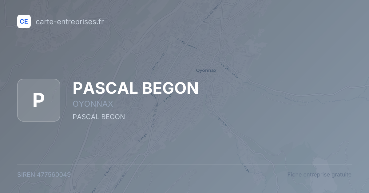PASCAL BEGON — 477560049 — fiche entreprise
