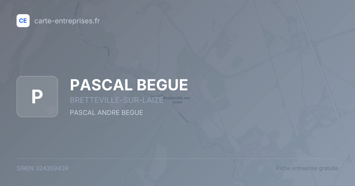PASCAL BEGUE — 324359439 — fiche entreprise