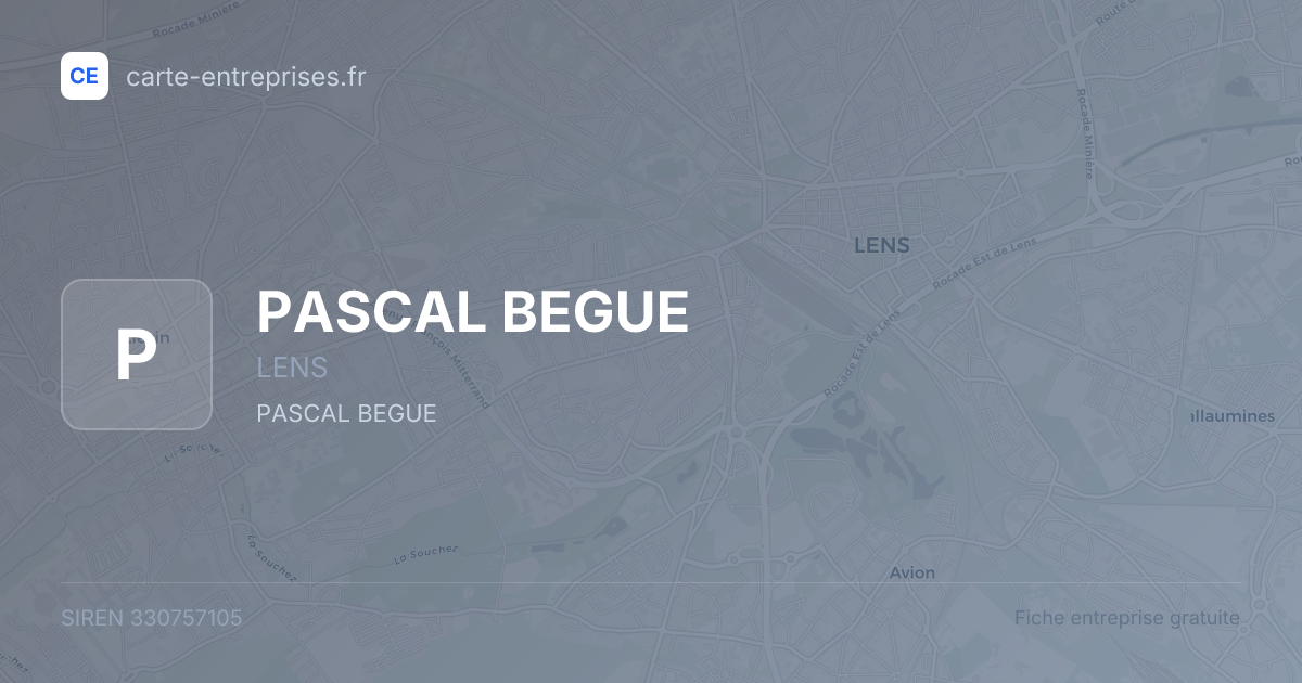 PASCAL BEGUE — 330757105 — fiche entreprise