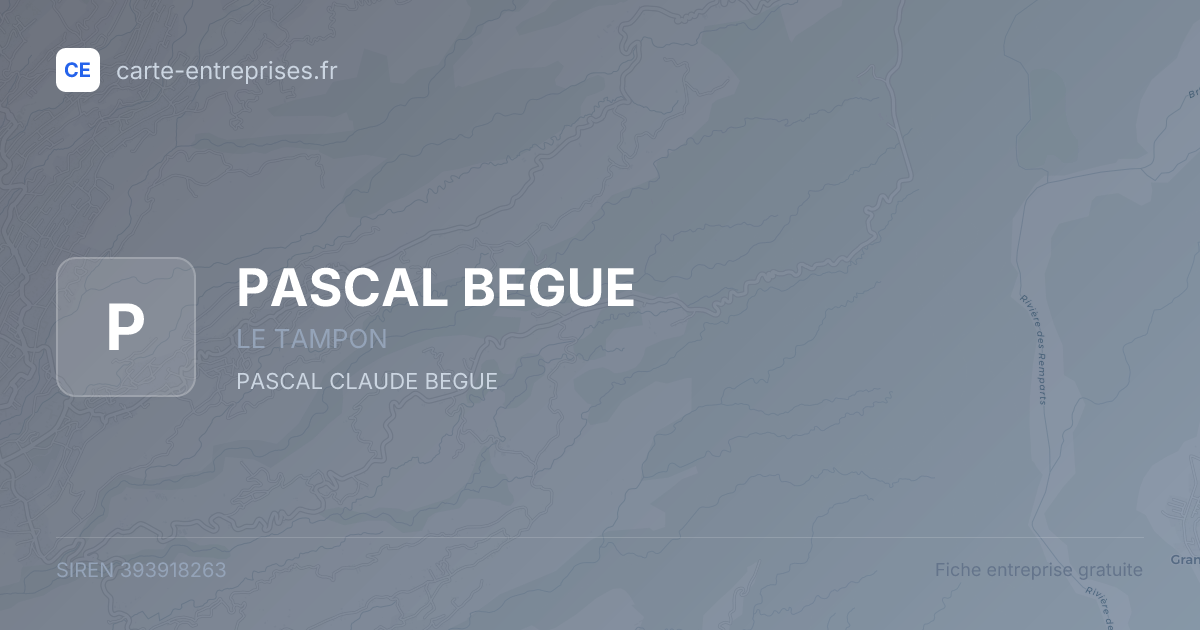PASCAL BEGUE — 393918263 — fiche entreprise