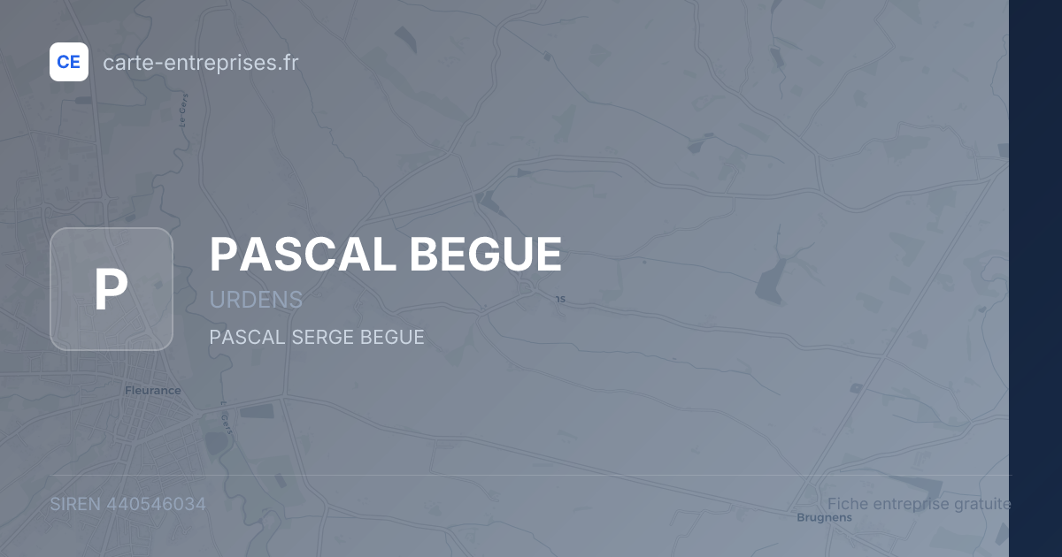 PASCAL BEGUE — 440546034 — fiche entreprise