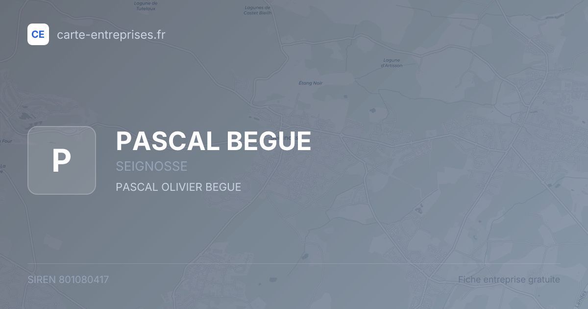 PASCAL BEGUE — 801080417 — fiche entreprise