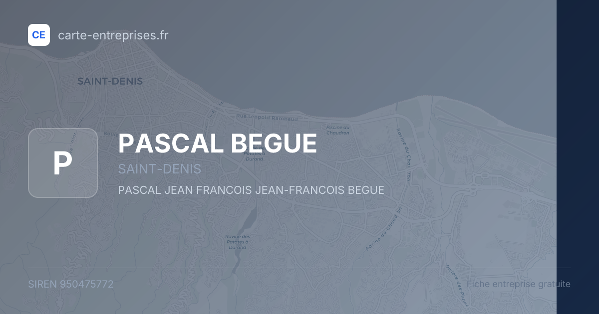PASCAL BEGUE — 950475772 — fiche entreprise