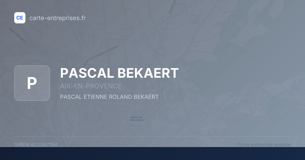 PASCAL BEKAERT — 402397194 — fiche entreprise