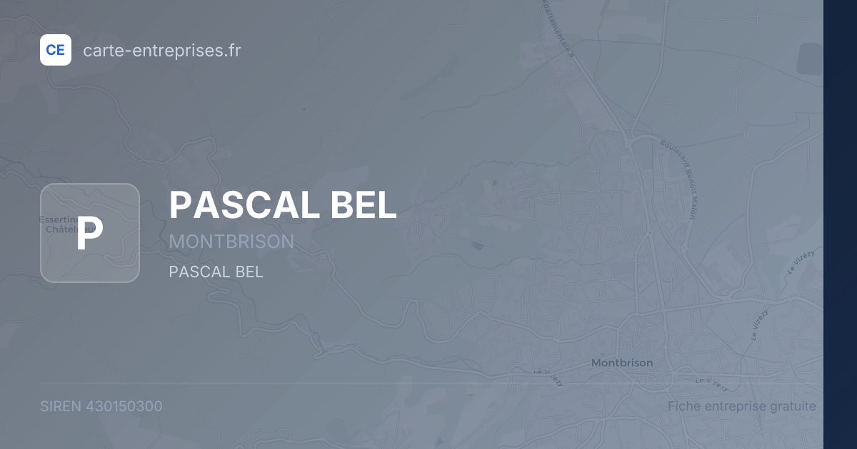 PASCAL BEL — 430150300 — fiche entreprise
