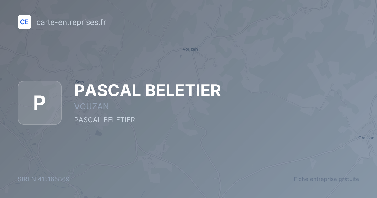 PASCAL BELETIER — 415165869 — fiche entreprise