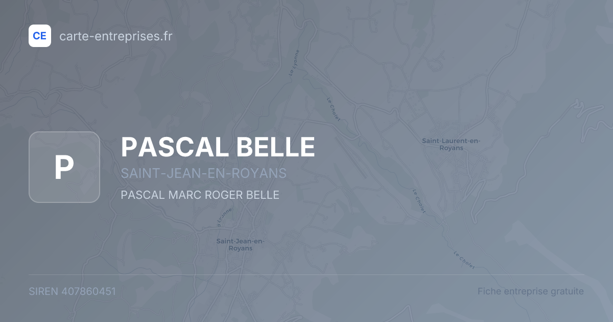 PASCAL BELLE — 407860451 — fiche entreprise