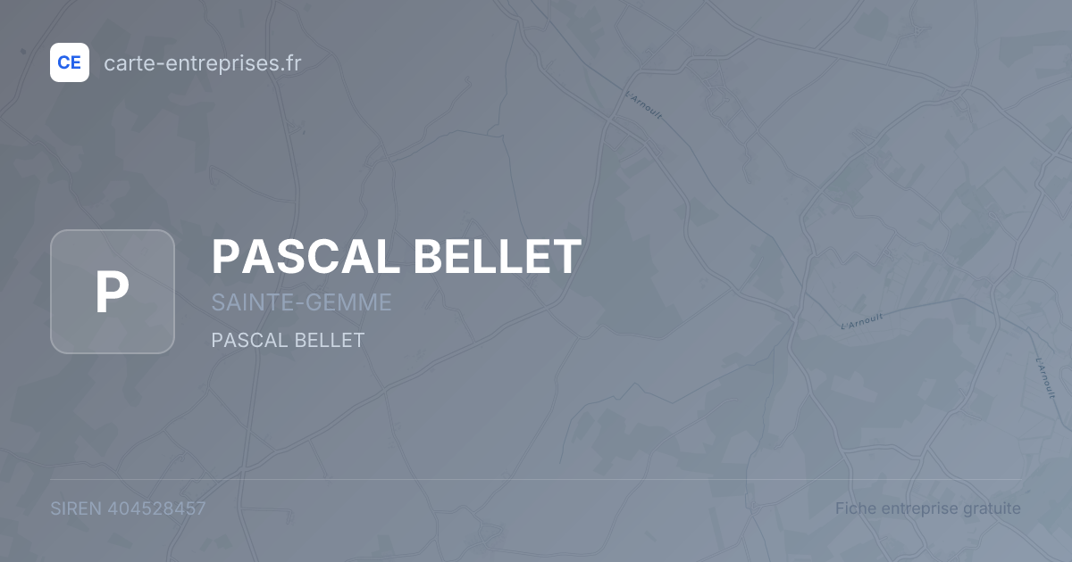 PASCAL BELLET — 404528457 — fiche entreprise