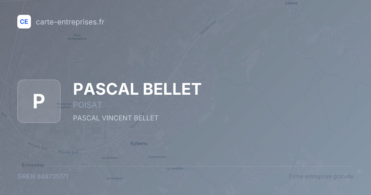 PASCAL BELLET — 848735171 — fiche entreprise