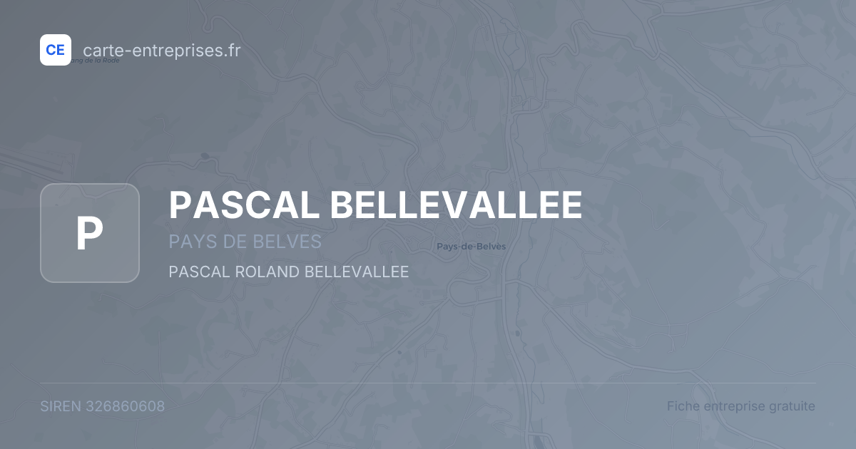 PASCAL BELLEVALLEE — 326860608 — fiche entreprise