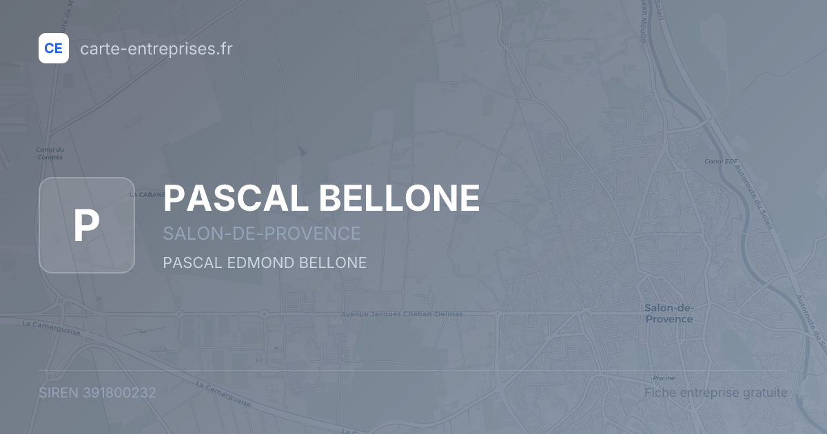 PASCAL BELLONE — 391800232 — fiche entreprise