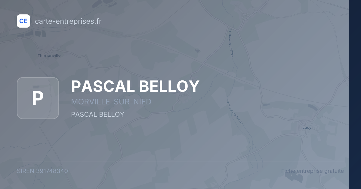 PASCAL BELLOY — 391748340 — fiche entreprise