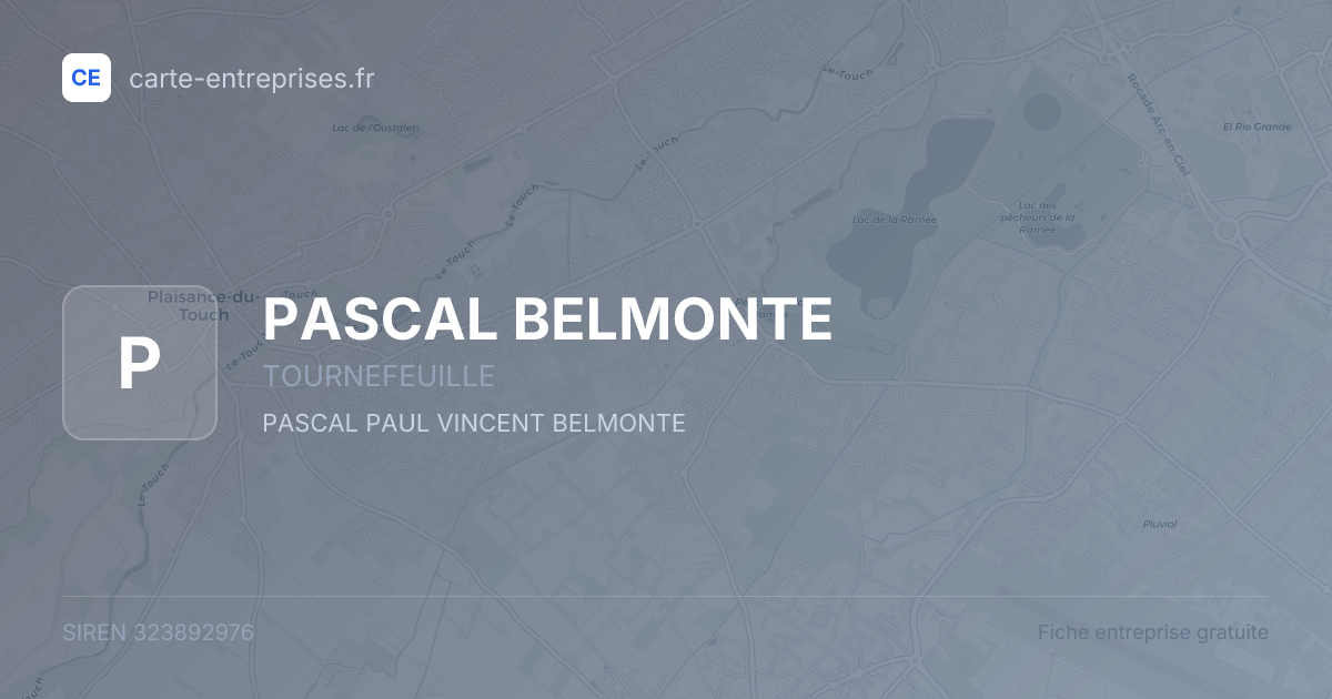 PASCAL BELMONTE — 323892976 — fiche entreprise